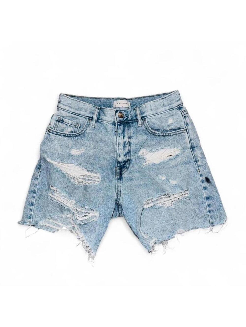 PacSun Blue Denim Distressed Jean Shorts